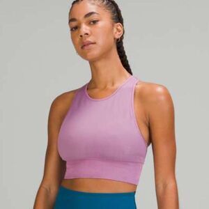Lululemon Ebb to Train Longline Sports Bra in Light Pink, Size 8 (A9)